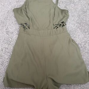 Papaya Khaki Green Romper